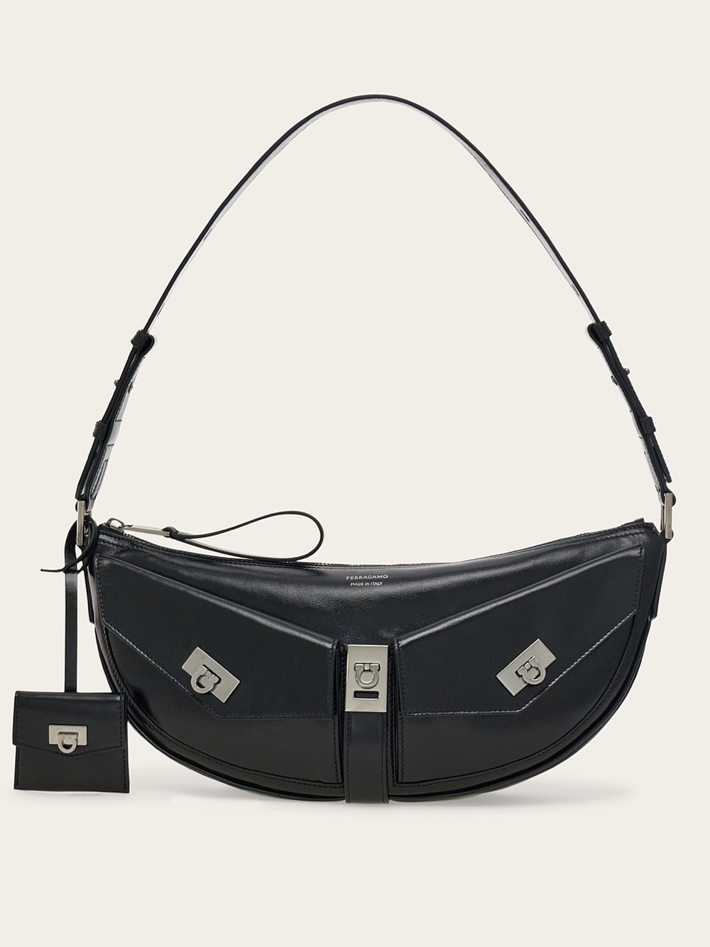 Ferragamo Women's Black Multipocket Hobo Bag Black